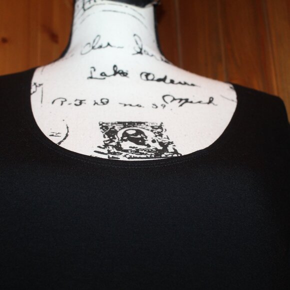 Garnet Hill Knit Black Trapeze Dress 3/4 Sleeve XL Old Money - Picture 7 of 10